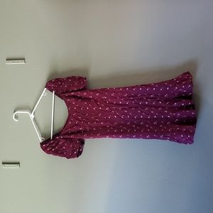 Melloday Wine Floral Sun dress